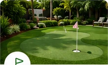 Backyard artificial turf putting green