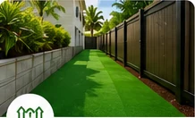 Artificial turf in a side yard